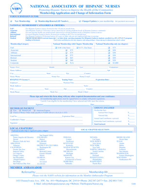 National Association of Hispanic Nurses Membership Application