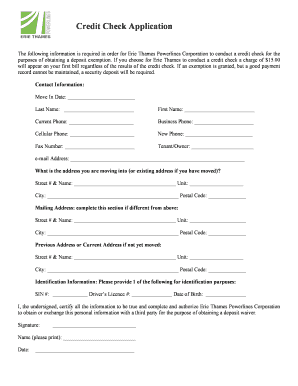 Credit Check Application Form