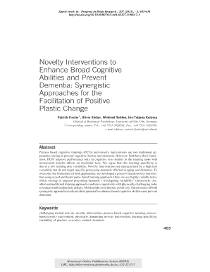 Novelty Interventions to Enhance Broad Cognitive Abilities and Prevent Dementia