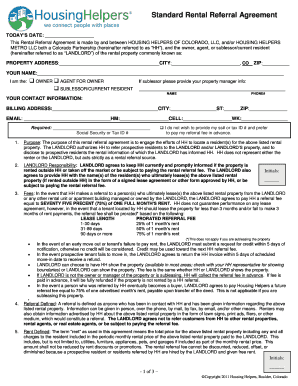 Colorado Rental Referral Agreement