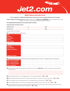 Medical Information Form for Air Travel