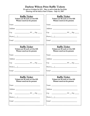 Raffle Ticket Template