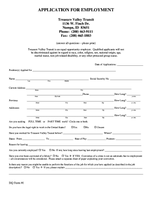 Application for Employment