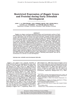 Restricted expression of Reggie genes and proteins during early zebrafish development