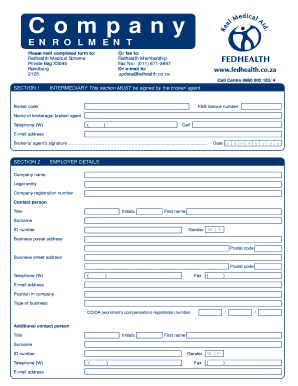 Fedhealth Medical Scheme Enrollment Form