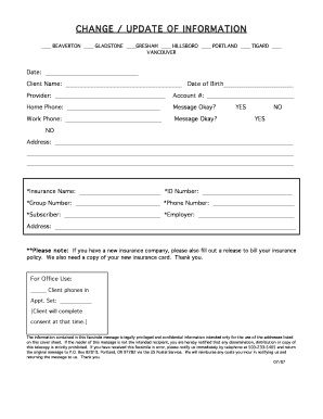 Change of Information Form