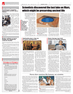 Tehran Times Subscription Form