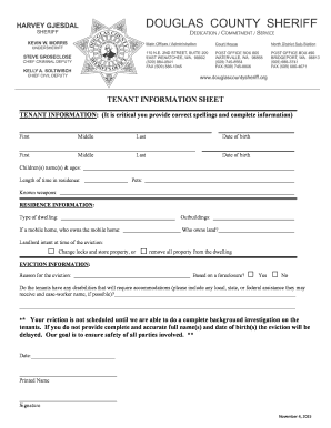 Tenant Information Sheet