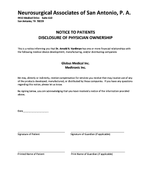Notice of Physician Ownership Disclosure