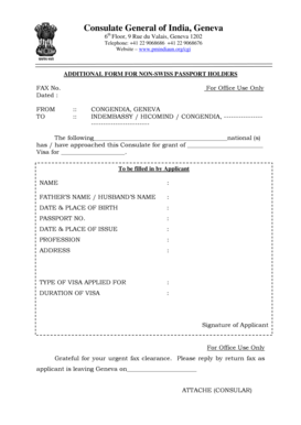 India Visa Application Form