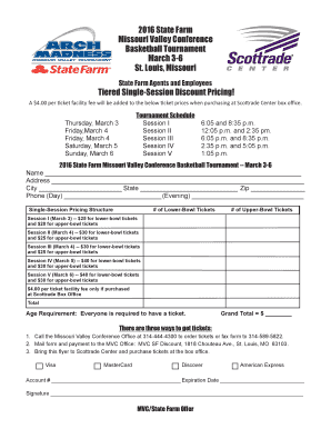 2016 State Farm Missouri Valley Conference Basketball Tournament Tickets