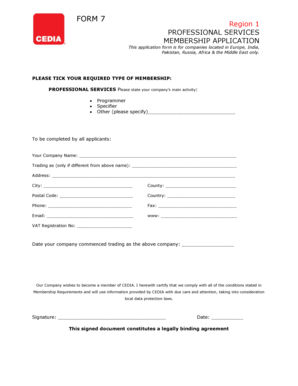 CEDIA Professional Services Membership Application