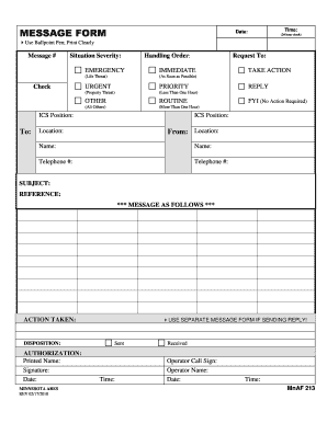 Emergency Message Form