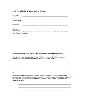 Initial GEPA Evaluation Form