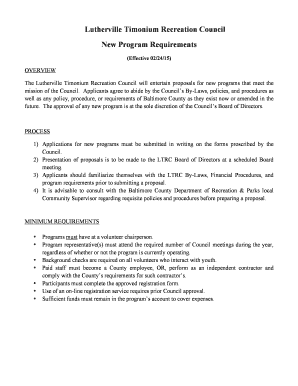 Program proposal - New Program Proposal Requirementsdoc - ltrc