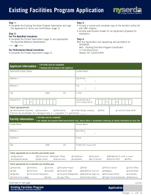 Existing Facilities Program Application