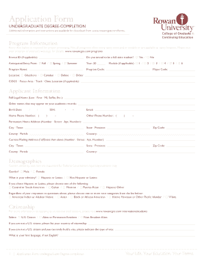 Undergraduate Degree-Completion Application Form
