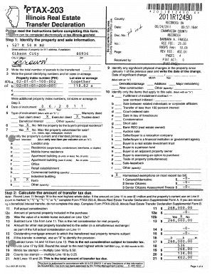 Illinois Real Estate Transfer Declaration