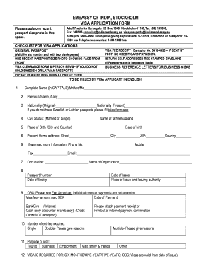 India Visa Application Form