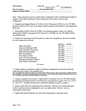 GFR Assay Protocol