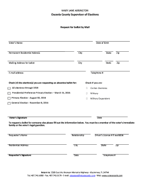 Florida Request for Ballot by Mail