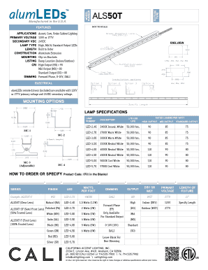 AlumLEDs L ODE ER UMB ALS RE U E PIXT Y Manufactured in the U
