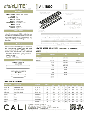 Aisle L NUMBERE D AIL IXTURE TY E P Manufactured in the USA