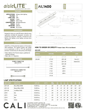 aisleLITE AIL1400 Order Form