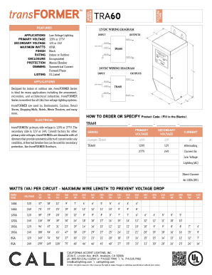 Transformer Series Low Voltage Lighting Form