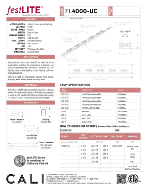festLITE FL4000-UC LED Lighting Order Form