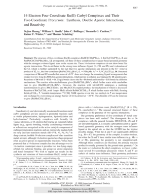 14-Electron Four-Coordinate RuII Carbyl Complexes and their Five-Coordinate Precursors