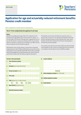 UK Teachers' Pension Retirement Benefits Application