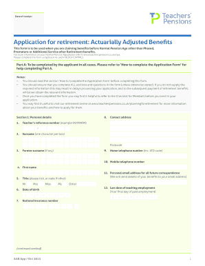 Application for Retirement Benefits
