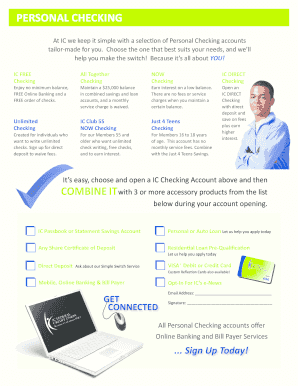 Personal Checking Account Application