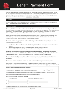 UK Pension Benefit Payment Form