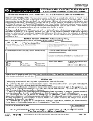 Veterans Application for Home Improvement Assistance