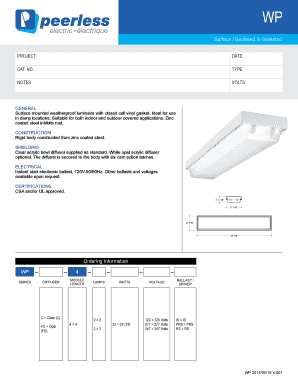 Surface Mounted Weatherproof Luminaire Order Form