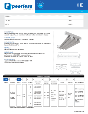 Formulaire de commande pour les luminaires High Bay IHB LED