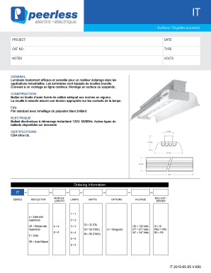 Formulaire de commande de luminaire industriel