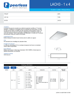 Formulaire de commande de luminaire fluorescent encastré