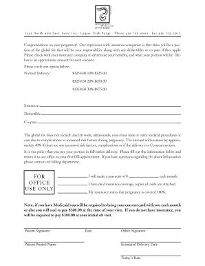 Pregnancy Financial Policy and Consent Form