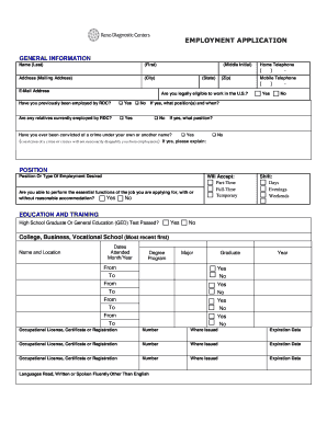 Employment Application Form
