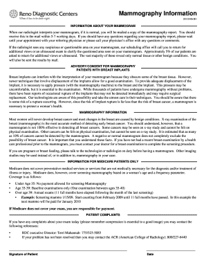 Mammography Information and Consent Form