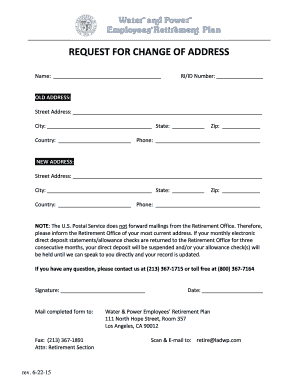 Request for Change of Address