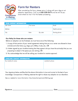 Renter Adoption Form