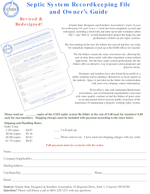 Septic System Recordkeeping File and Owner's Guide
