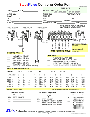 SPC Model Order Form