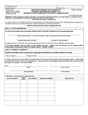 FS Form 1050 Creditor's Request for Payment