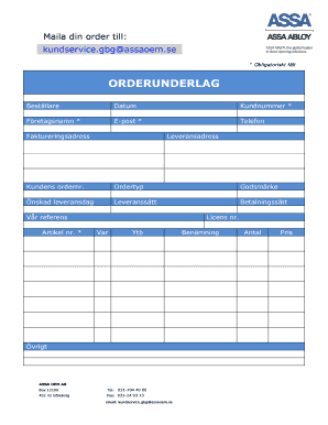 Purchase Order Form