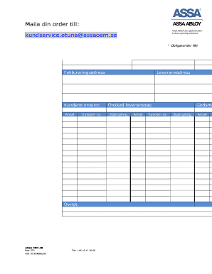 Service Order Form